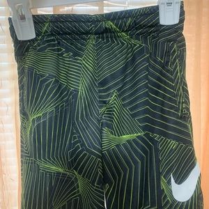 NIKE. Black and green Sri fit shorts. Size 6M